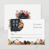 Minimalistische RSVP-kaart in stijl RSVP Kaartje (Voorkant / Achterkant)