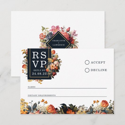 Minimalistische RSVP-kaart in  stijl RSVP Kaartje (Voorkant / Achterkant)