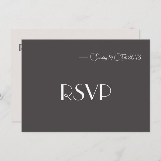 Minimalistische RSVP-kaart Kaart (Voorkant / Achterkant)