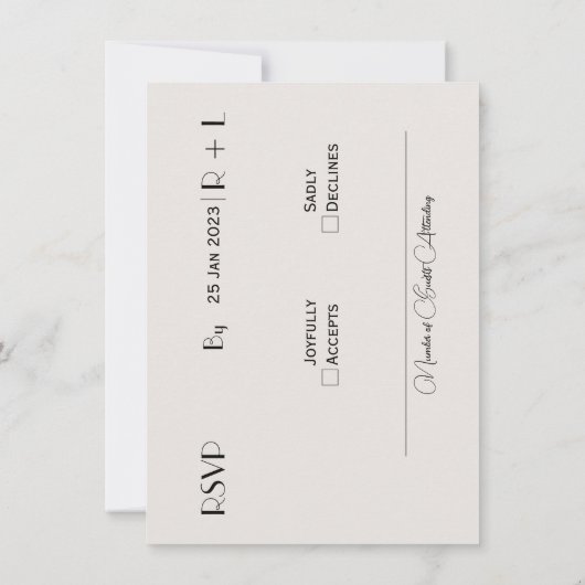 Minimalistische RSVP-kaart Kaart (Achterkant)