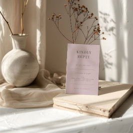 Minimalistische RSVP-kaart typografie Dusky Rose RSVP Kaartje