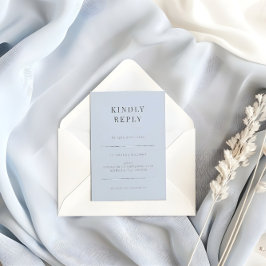 Minimalistische RSVP-kaart Typografie Stofblauw RSVP Kaartje
