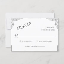 Minimalistische RSVP-Kaart voor zwart-witbruiloft