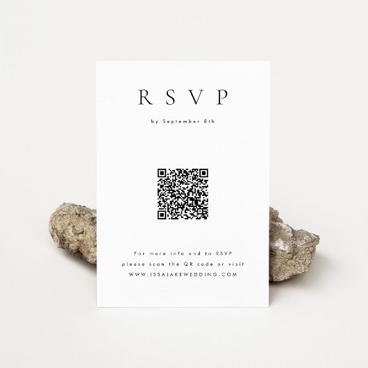 Minimalistische RSVP met QR Code Kaart