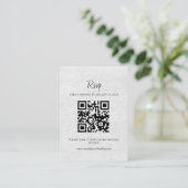 Minimalistische RSVP QR Code Trouwkaart Informatiekaartje (Staand voorkant)