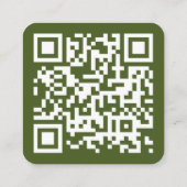 Minimalistische RSVP website QR code Moss Green br Informatiekaartje (Achterkant)