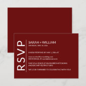 Minimalistische Ruby Red Moderne RSVP-kaart RSVP Kaartje (Voorkant / Achterkant)