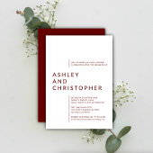 Minimalistische Ruby Rode Geïsoleerde Namen Bruilo Kaart