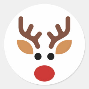 Minimalistische Rudolf het Rendier Ronde Sticker