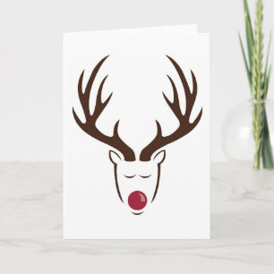 Minimalistische Rudolf Holiday Card Feestdagen Kaart