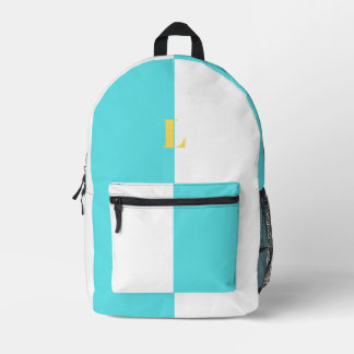 Minimalistische rugzak met eigen naam in blauw en
