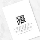 Minimalistische ruimte voor gastennaam QR Wedding Kaart