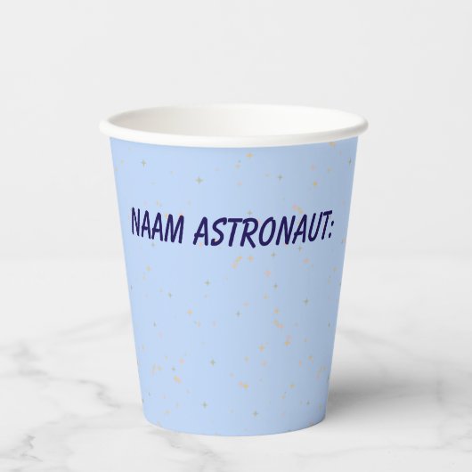 Minimalistische Ruimtevaart Beker met Naamveld - (Voorkant)