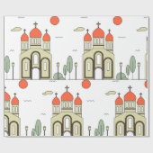 Minimalistische Russisch-Orthodoxe Kerk Cadeaupapier (Vlak)