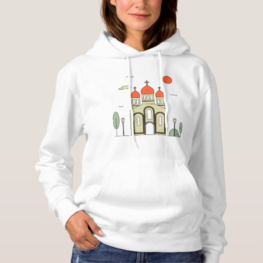 Minimalistische Russisch-Orthodoxe Kerk Hoodie (Voorkant)