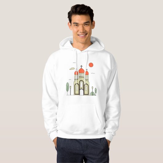 Minimalistische Russisch-Orthodoxe Kerk Hoodie (Voorkant volledig)