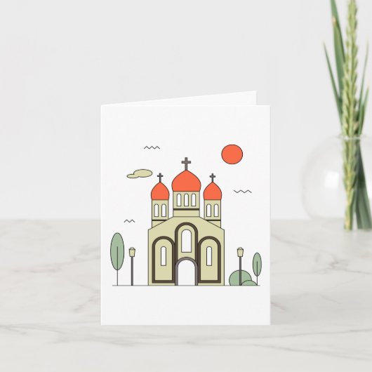 Minimalistische Russisch-Orthodoxe Kerk Kaart (Voorkant)