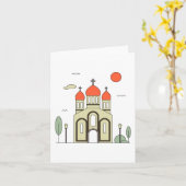 Minimalistische Russisch-Orthodoxe Kerk Kaart (Gele Bloem)