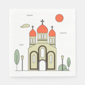 Minimalistische Russisch-Orthodoxe Kerk Servet (Voorkant)