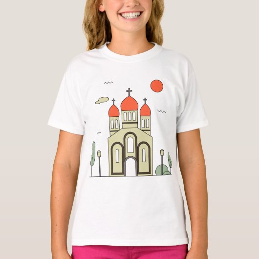 Minimalistische Russisch-Orthodoxe Kerk T-shirt (Voorkant)