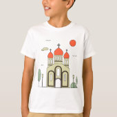 Minimalistische Russisch-Orthodoxe Kerk T-shirt (Voorkant)