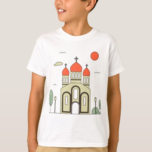 Minimalistische Russisch-Orthodoxe Kerk T-shirt (Voorkant)