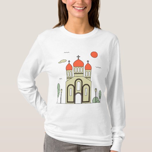 Minimalistische Russisch-Orthodoxe Kerk T-shirt (Voorkant)
