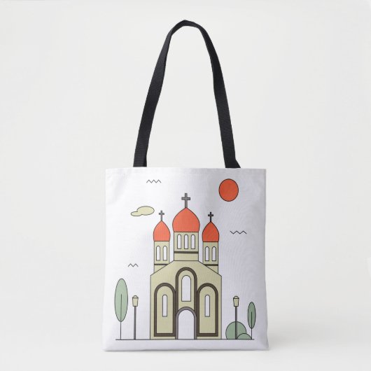 Minimalistische Russisch-Orthodoxe Kerk Tote Bag (Voorkant)