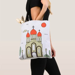 Minimalistische Russisch-orthodoxe Kerk Tote Bag
