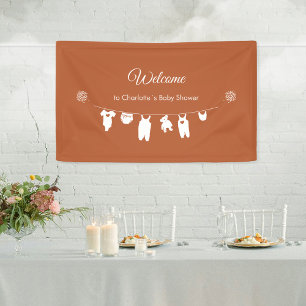 Minimalistische Rust Boho Neutraal Baby shower Wel Spandoek