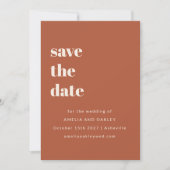 Minimalistische Rust Herfst Retro Eenvoudige Bruil Save The Date (Voorkant)