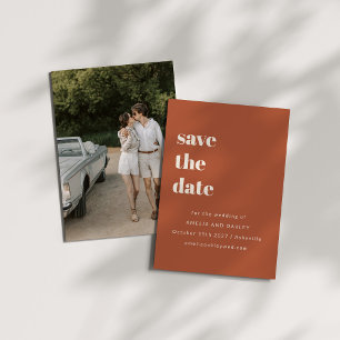 Minimalistische Rust Herfst Retro Eenvoudige Bruil Save The Date