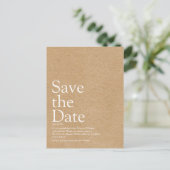 Minimalistische Rustic Save the Date Definitie Briefkaart (Staand voorkant)