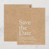 Minimalistische Rustic Save the Date Definitie Briefkaart (Voorkant / Achterkant)