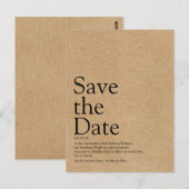 Minimalistische Rustic Save the Date Definitie Briefkaart (Voorkant / Achterkant)