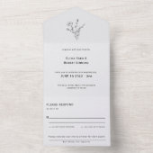 Minimalistische Rusticale Wilde Bloemen Bruiloft   All In One Uitnodiging (Binnen)