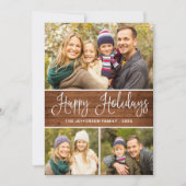 Minimalistische rustieke 6 FOTO Kerstmis Groet Boh Feestdagenkaart (Voorkant)