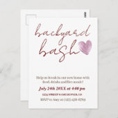 Minimalistische rustieke achtertuin bash Housewarm Briefkaart (Voorkant / Achterkant)