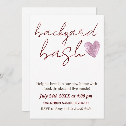 Minimalistische rustieke achtertuin bash Housewarm Kaart (Voorkant / Achterkant)