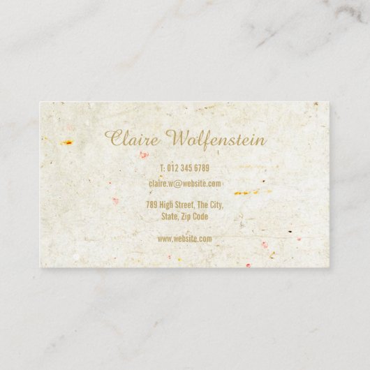 Minimalistische rustieke Antiek professional Visitekaartje (Achterkant)