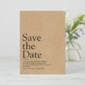 Minimalistische Rustieke Bewaar de Datum Definitie Save The Date (Staand voorkant)