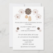 Minimalistische Rustieke Bloem Boho Trouw Uitnodig Kaart (Voorkant)