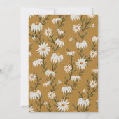 Minimalistische Rustieke Bloemengele Bruidsbruilof Kaart (Achterkant)