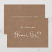 Minimalistische Rustieke Bloemenmeisje Aanzoekkaar Bedankkaart (Voorkant / Achterkant)