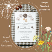 Minimalistische Rustieke Bloemige Boho Trouwuitnod