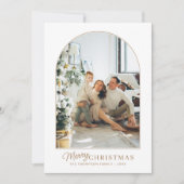 Minimalistische rustieke boog foto Kerstmis Feestdagenkaart (Voorkant)