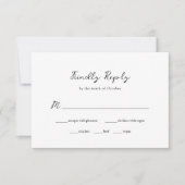 Minimalistische rustieke bruiloft | Maaltijdkeuze RSVP Kaartje (Voorkant)