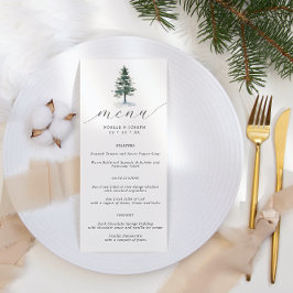 Minimalistische rustieke dennenboom bruiloft menu