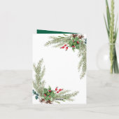 Minimalistische rustieke dennenkrans botanisch feestdagen kaart (Achterkant)