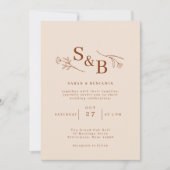 Minimalistische rustieke elegante herfst bruiloft  kaart (Voorkant)